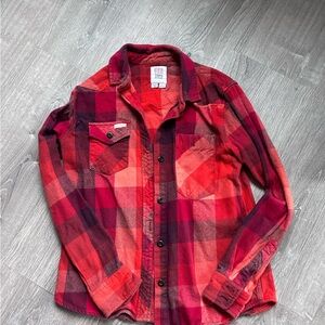 Topo Designs Red Plaid Button Down Shirt